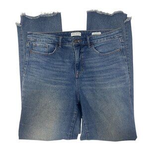 Sofia Aura High Rise Skinny Kick Boot Jeans Womens Size 10 Medium Wash Frayed He